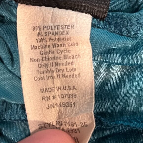 Vintage 1980’s VANITY Spaghetti Strap Ruffled Teal Top Women's Size Small - Picture 4 of 6